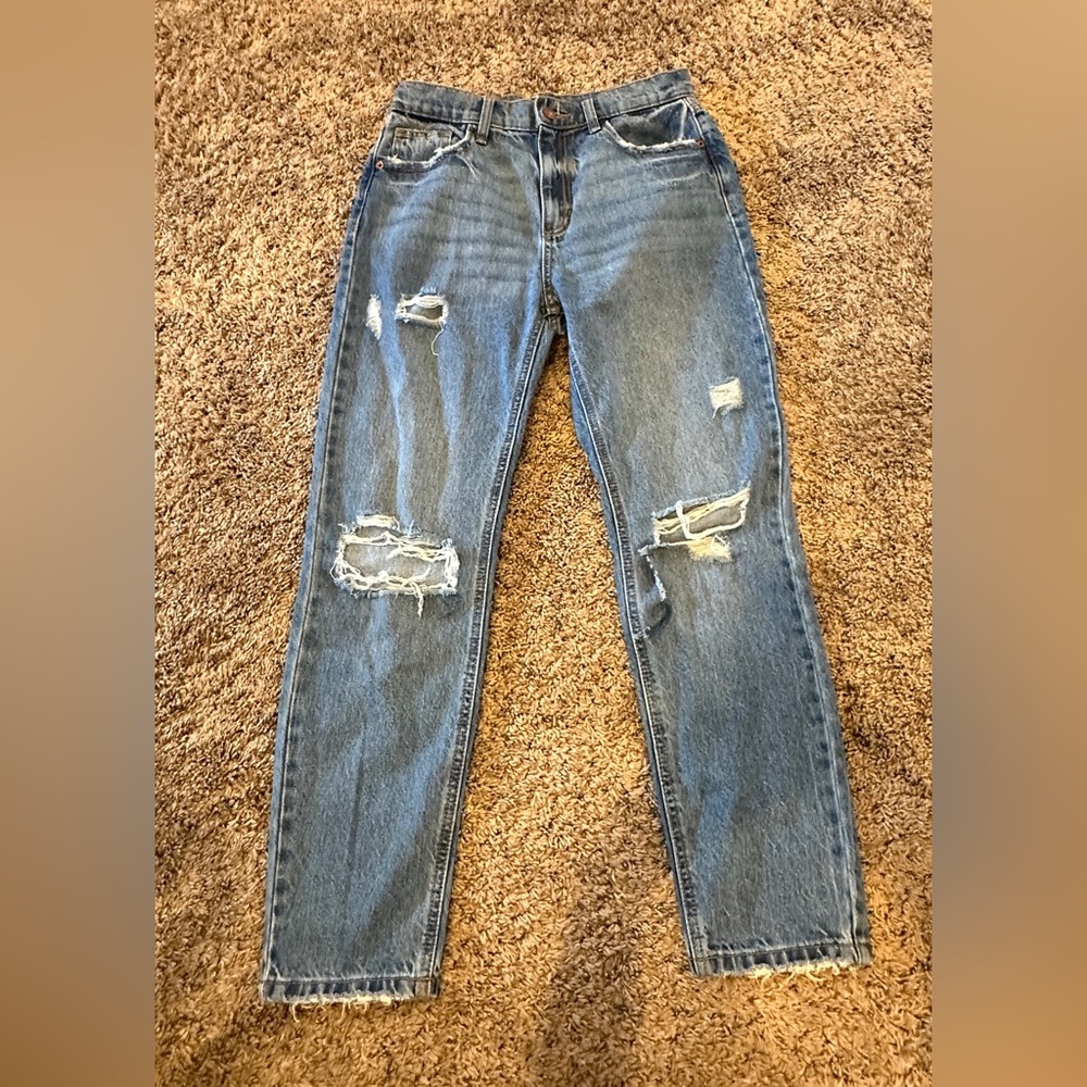Distressed Blue Jeans